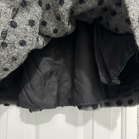 OPENING CEREMONY Med Wool Black Gray Polka-Dot Textured A-Line Mini Short Skirt - Picture 5 of 11